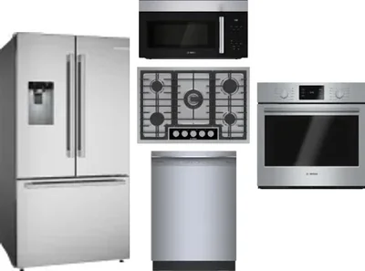 5 Piece Package Includes Refrigerator, Cooktop, Wall Oven, Microwave And Dishwasher