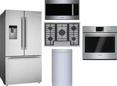 5 Piece Package Includes Refrigerator, Cooktop, Wall Oven, Microwave And Dishwasher