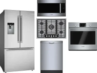 5 Piece Package Includes Refrigerator, Cooktop, Wall Oven, Microwave And Dishwasher