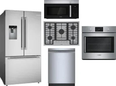5 Piece Package Includes Refrigerator, Cooktop, Wall Oven, Microwave And Dishwasher