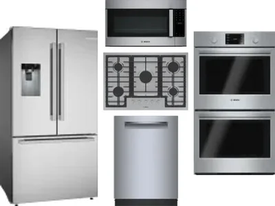 5 Piece Package Includes Refrigerator, Cooktop, Wall Oven, Microwave And Dishwasher