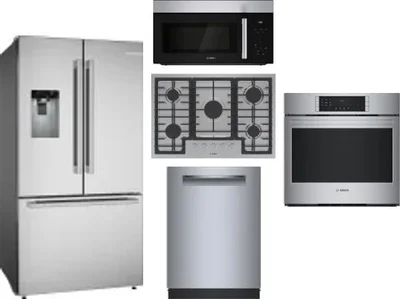 5 Piece Package Includes Refrigerator, Cooktop, Wall Oven, Microwave And Dishwasher