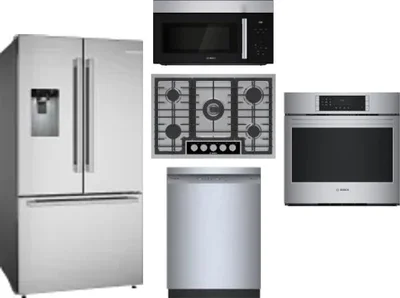 5 Piece Package Includes Refrigerator, Cooktop, Wall Oven, Microwave And Dishwasher