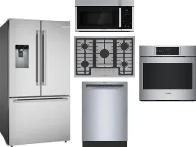 5 Piece Package Includes Refrigerator, Cooktop, Wall Oven, Microwave And Dishwasher