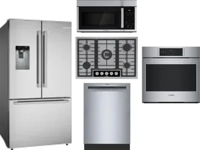 5 Piece Package Includes Refrigerator, Cooktop, Wall Oven, Microwave And Dishwasher