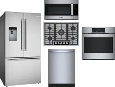 5 Piece Package Includes Refrigerator, Cooktop, Wall Oven, Microwave And Dishwasher