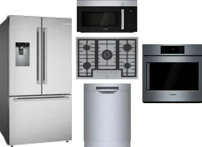 5 Piece Package Includes Refrigerator, Cooktop, Wall Oven, Microwave And Dishwasher