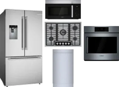 5 Piece Package Includes Refrigerator, Cooktop, Wall Oven, Microwave And Dishwasher