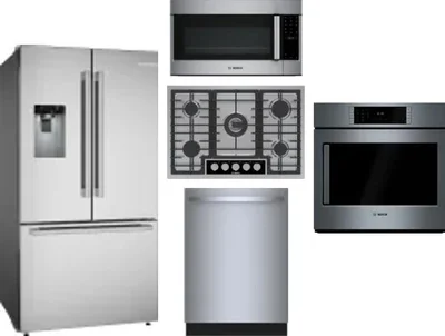 5 Piece Package Includes Refrigerator, Cooktop, Wall Oven, Microwave And Dishwasher