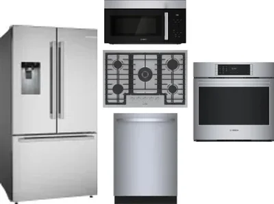 5 Piece Package Includes Refrigerator, Cooktop, Wall Oven, Microwave And Dishwasher