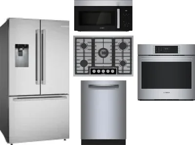 5 Piece Package Includes Refrigerator, Cooktop, Wall Oven, Microwave And Dishwasher