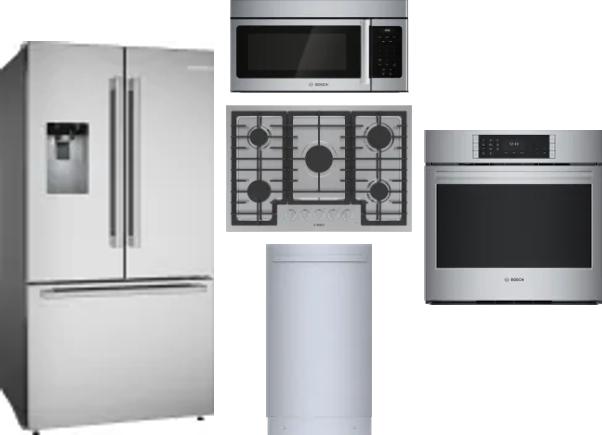 5 Piece Package Includes Refrigerator, Cooktop, Wall Oven, Microwave And Dishwasher