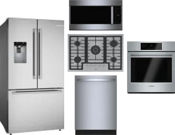 5 Piece Package Includes Refrigerator, Cooktop, Wall Oven, Microwave And Dishwasher