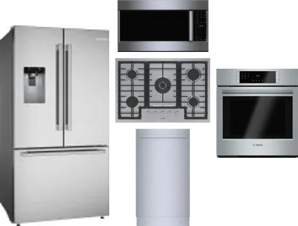 5 Piece Package Includes Refrigerator, Cooktop, Wall Oven, Microwave And Dishwasher