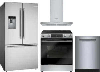 4 Piece Package Includes Refrigerator, Range, Hood And Dishwasher