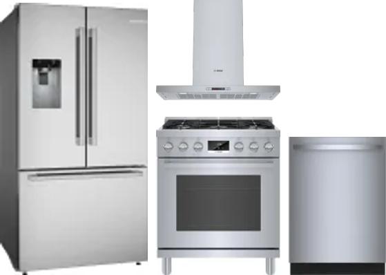 4 Piece Package Includes Refrigerator, Range, Hood And Dishwasher