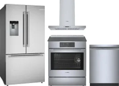 4 Piece Package Includes Refrigerator, Range, Hood And Dishwasher