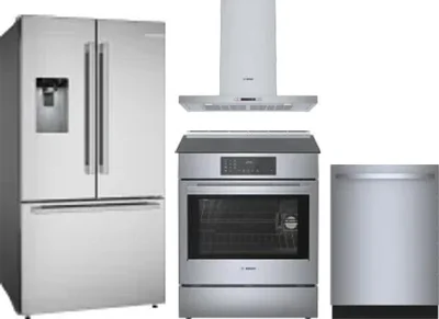 4 Piece Package Includes Refrigerator, Range, Hood And Dishwasher