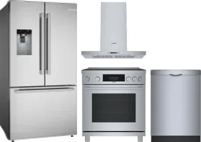 4 Piece Package Includes Refrigerator, Range, Hood And Dishwasher
