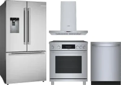 4 Piece Package Includes Refrigerator, Range, Hood And Dishwasher