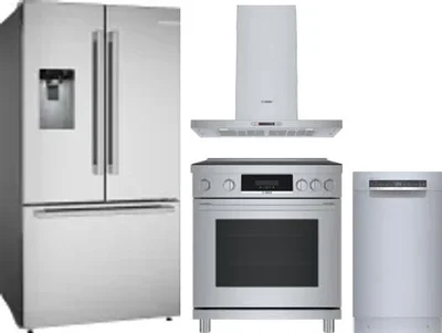 4 Piece Package Includes Refrigerator, Range, Hood And Dishwasher
