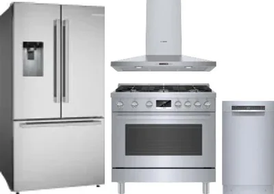 4 Piece Package Includes Refrigerator, Range, Hood And Dishwasher