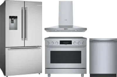 4 Piece Package Includes Refrigerator, Range, Hood And Dishwasher