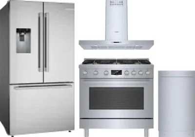 4 Piece Package Includes Refrigerator, Range, Hood And Dishwasher