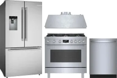 4 Piece Package Includes Refrigerator, Range, Hood And Dishwasher