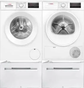Side by Side Washer & Dryer Set on Pedestals