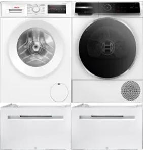 Side by Side Washer & Dryer Set on Pedestals