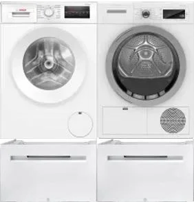 Side by Side Washer & Dryer Set on Pedestals