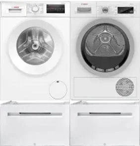 Side by Side Washer & Dryer Set on Pedestals