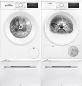 Side by Side Washer & Dryer Set on Pedestals
