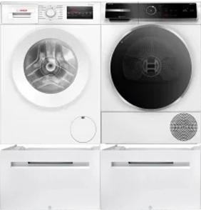 Side by Side Washer & Dryer Set on Pedestals