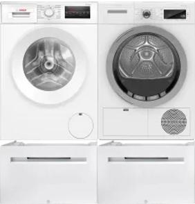 Side by Side Washer & Dryer Set on Pedestals