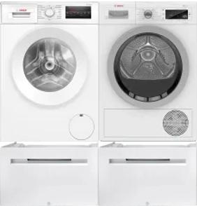 Side by Side Washer & Dryer Set on Pedestals