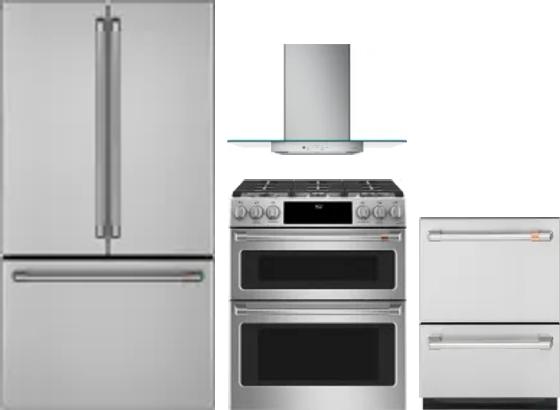 4 Piece Package Includes Refrigerator, Range, Hood And Dishwasher