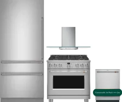 4 Piece Package Includes Refrigerator, Range, Hood And Dishwasher