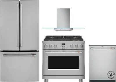 4 Piece Package Includes Refrigerator, Range, Hood And Dishwasher