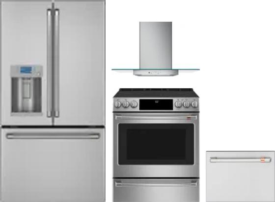 4 Piece Package Includes Refrigerator, Range, Hood And Dishwasher