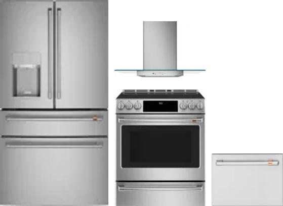 4 Piece Package Includes Refrigerator, Range, Hood And Dishwasher