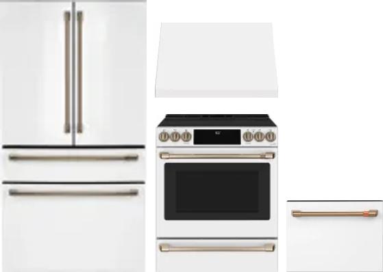 4 Piece Package Includes Refrigerator, Range, Hood And Dishwasher