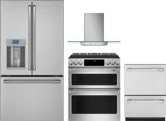 4 Piece Package Includes Refrigerator, Range, Hood And Dishwasher