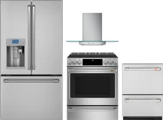 4 Piece Package Includes Refrigerator, Range, Hood And Dishwasher