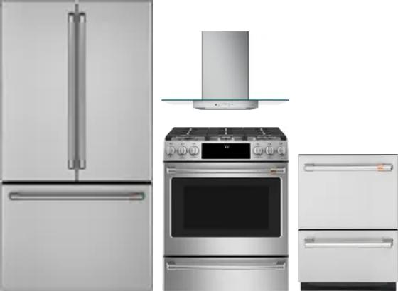 4 Piece Package Includes Refrigerator, Range, Hood And Dishwasher