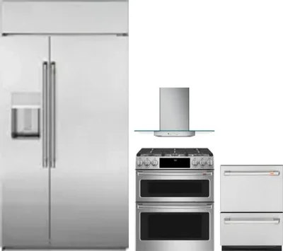 4 Piece Package Includes Refrigerator, Range, Hood And Dishwasher