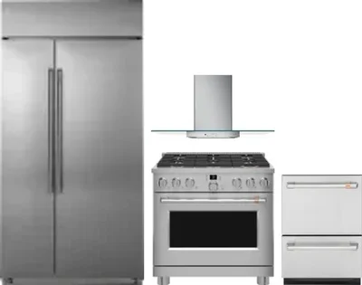 4 Piece Package Includes Refrigerator, Range, Hood And Dishwasher