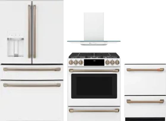 4 Piece Package Includes Refrigerator, Range, Hood And Dishwasher
