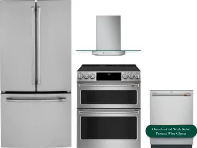 4 Piece Package Includes Refrigerator, Range, Hood And Dishwasher